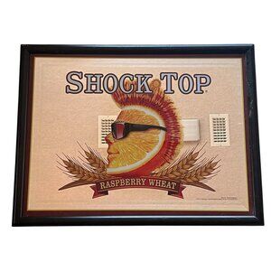 Shock Top Mirror Raspberry Wheat Beer Sign Belgian Ale Brewed Man Cave Bar Sign